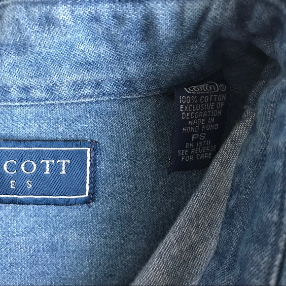Karen Scott Denim Chambray Ugly Christmas Button Up SP - Picture 5 of 6